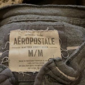 Grey and white Aeropostale long sleeve shirt